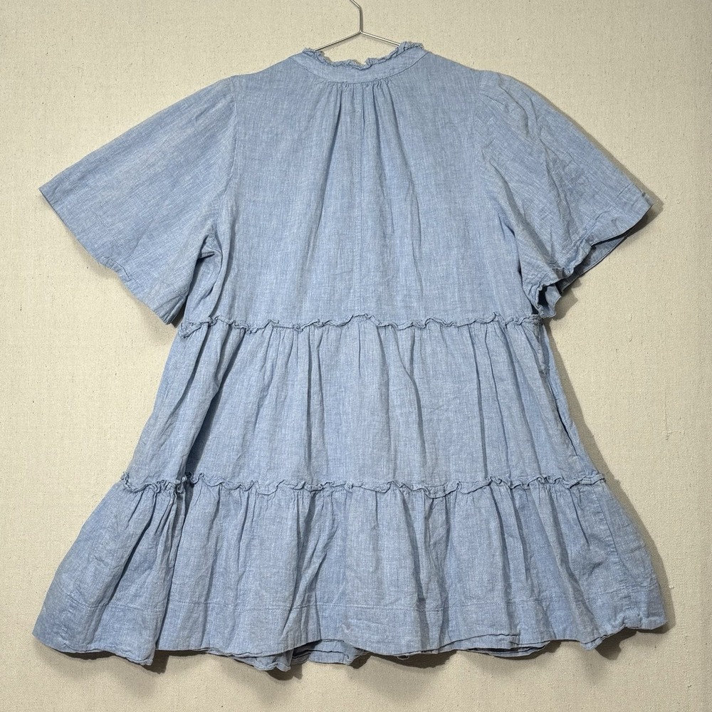 Tuckernuck Chambray Crawford Dress Large Linen Cotton Flowy Summer - Picture 2 of 12